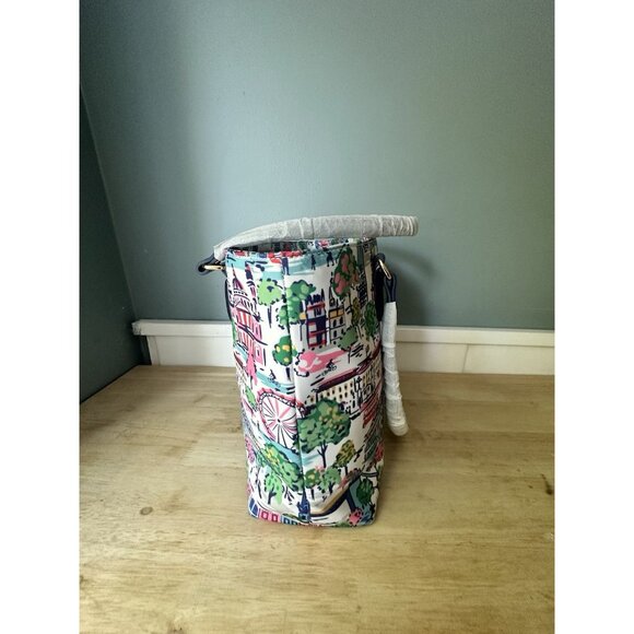London Tote bag, Coastal Preppy purse, nylon tote bag, with zipper and pockets - Picture 8 of 9